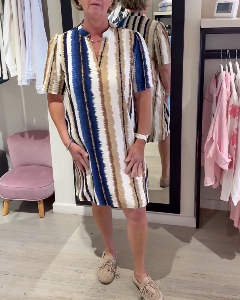 Kleid Farbverlauf Streifen Muster Etuikleid