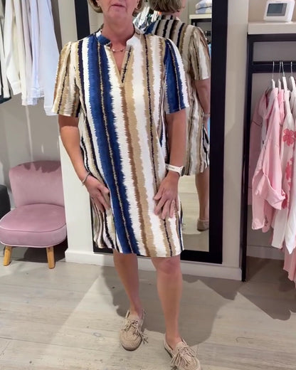 Kleid Farbverlauf Streifen Muster Etuikleid