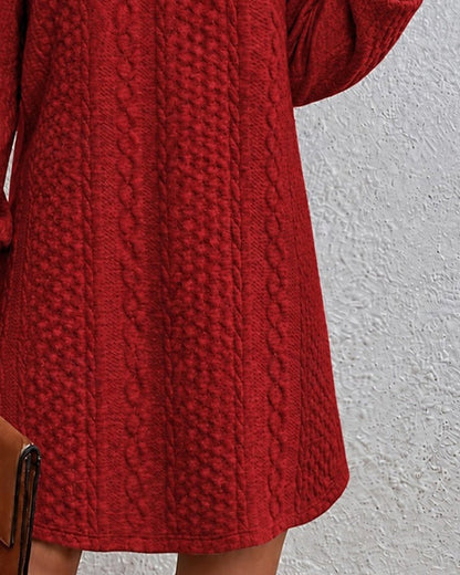 Kleid Kapuze Lässig Einfarbig