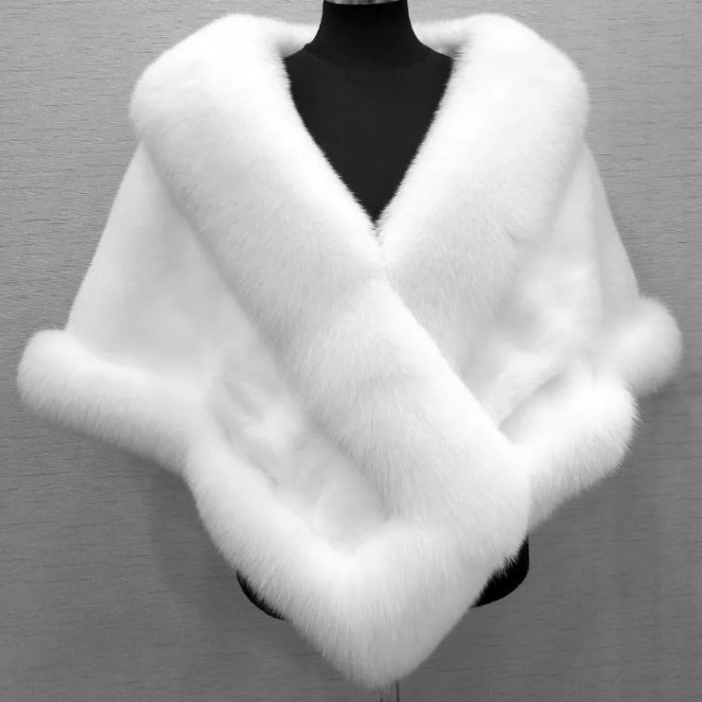 Faux Fur Winter Shawl for Women - Alina