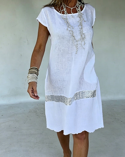 Kleid Rundhals Kurzarm