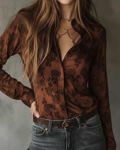 Hemd Retro Blume