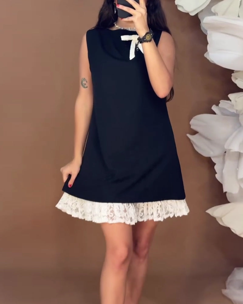 Kleid Schleifenknoten Mode ärmellos