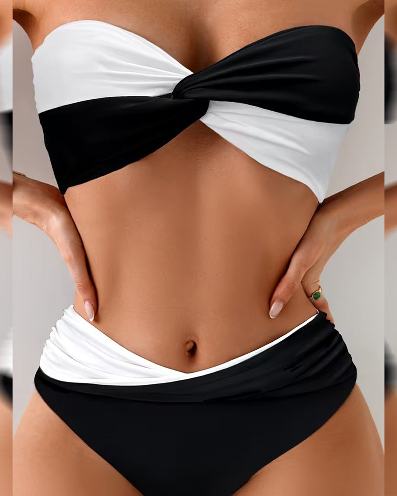 Bikini Stilvoller Kontrastfarbe