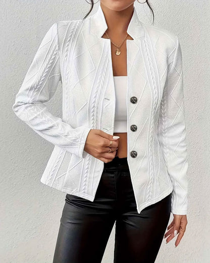 Blazer Mantel Einfarbig Geknöpft