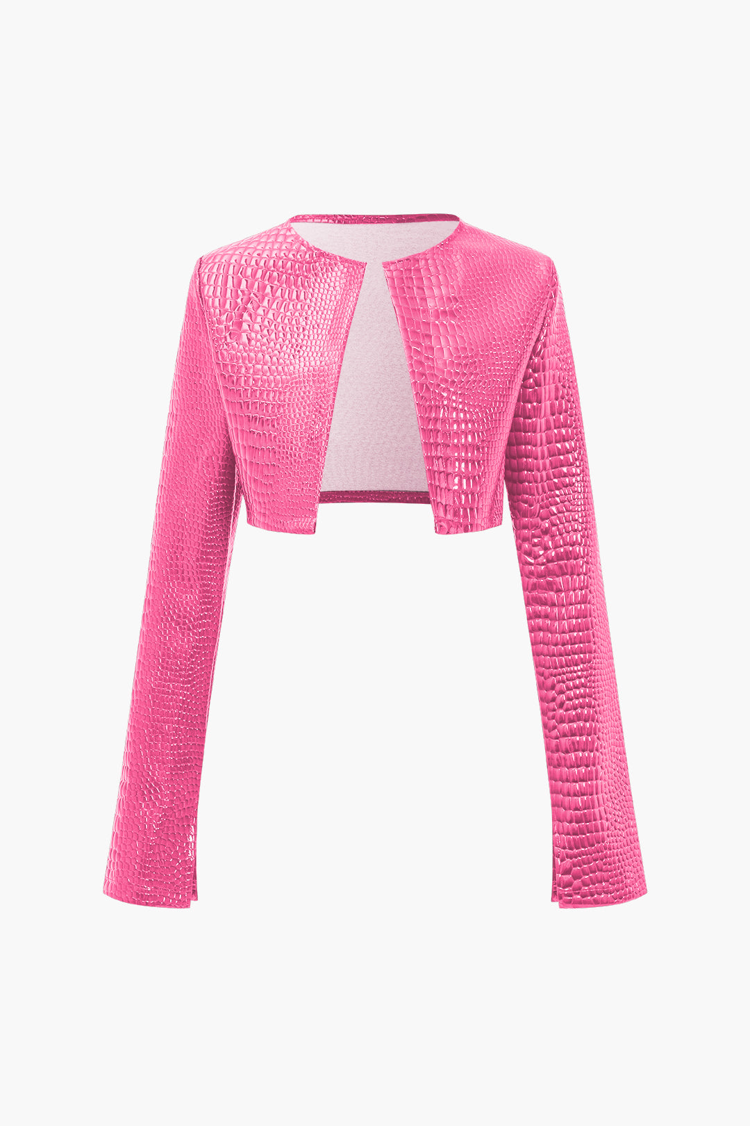 Einfarbige Y2k Cropped Jacke