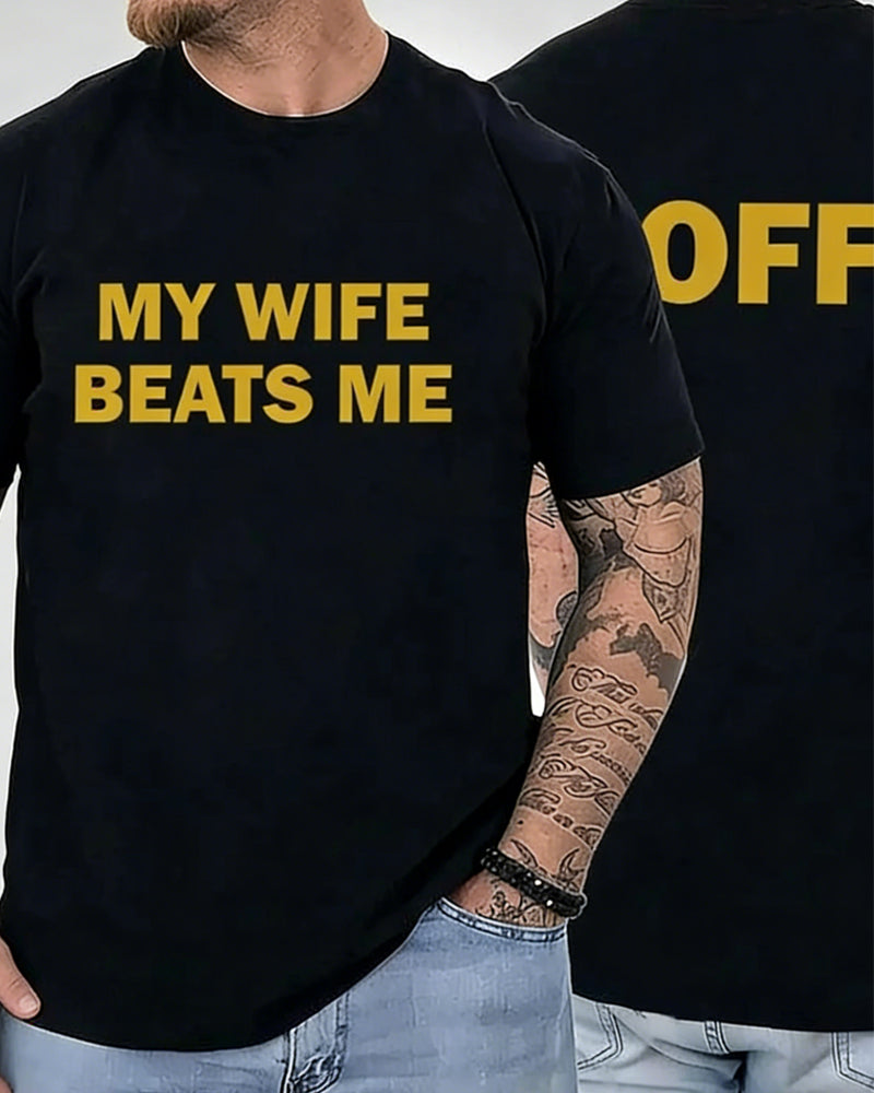 T-Shirt Herren Novelty-Print Kurzarm