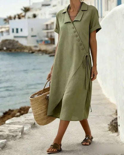 Kleid Reverskragen Spaghettiträger