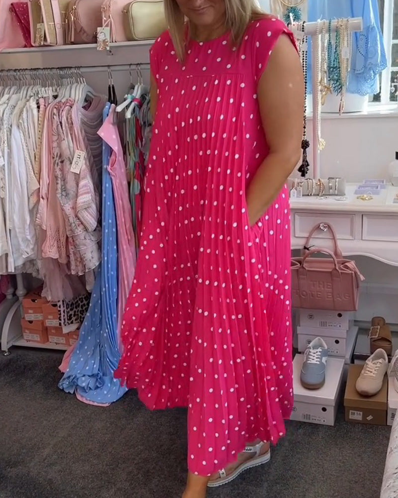 Kleid Plissiert Tupfen