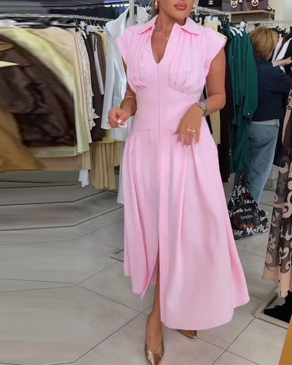 Kleid V-Ausschnitt Schlitz