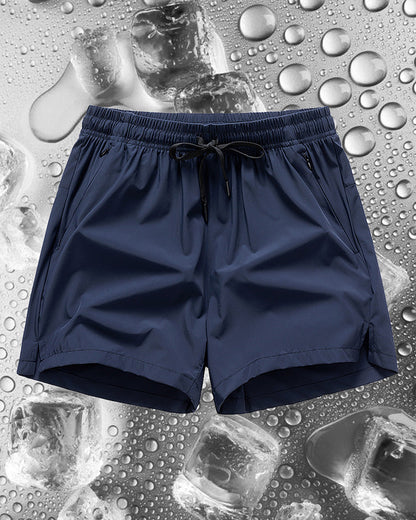 Shorts Männer Elastischer Bund Tasche Schnelltrocknend Eis-Seide Sport