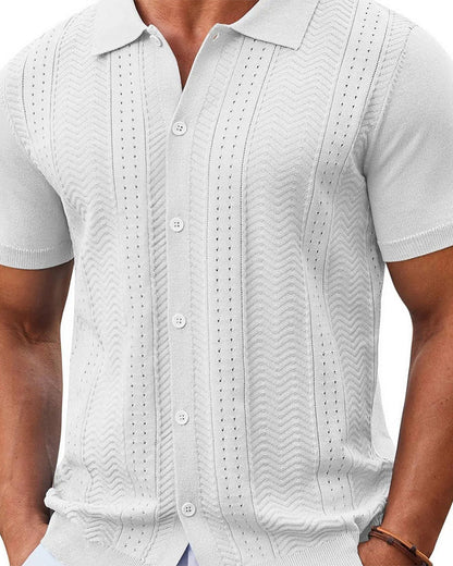 Shirts Durchbrochen Gestrick Knopf