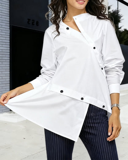 Hemd einfarbig unregelmäßiger Knopf