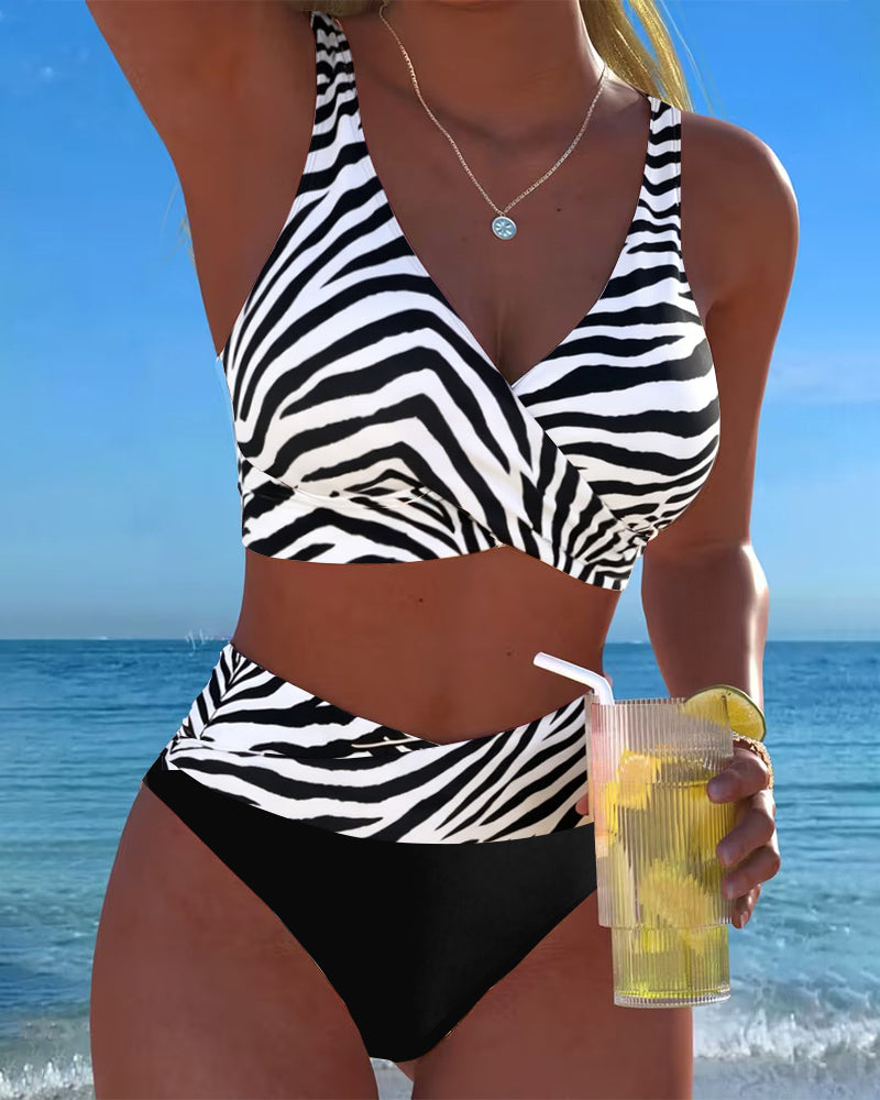Bikini Zebra Kontrastfarbe