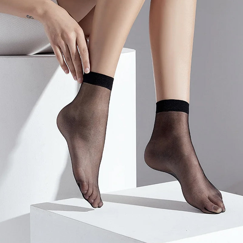 Damen transparenter Kristall Seide Socken