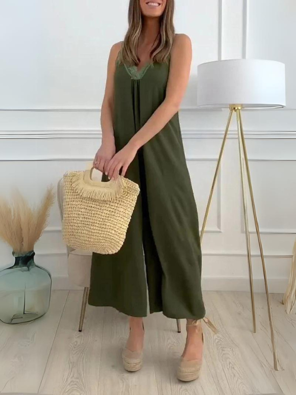 Grace – Chic Olive Green Jumpsuit 