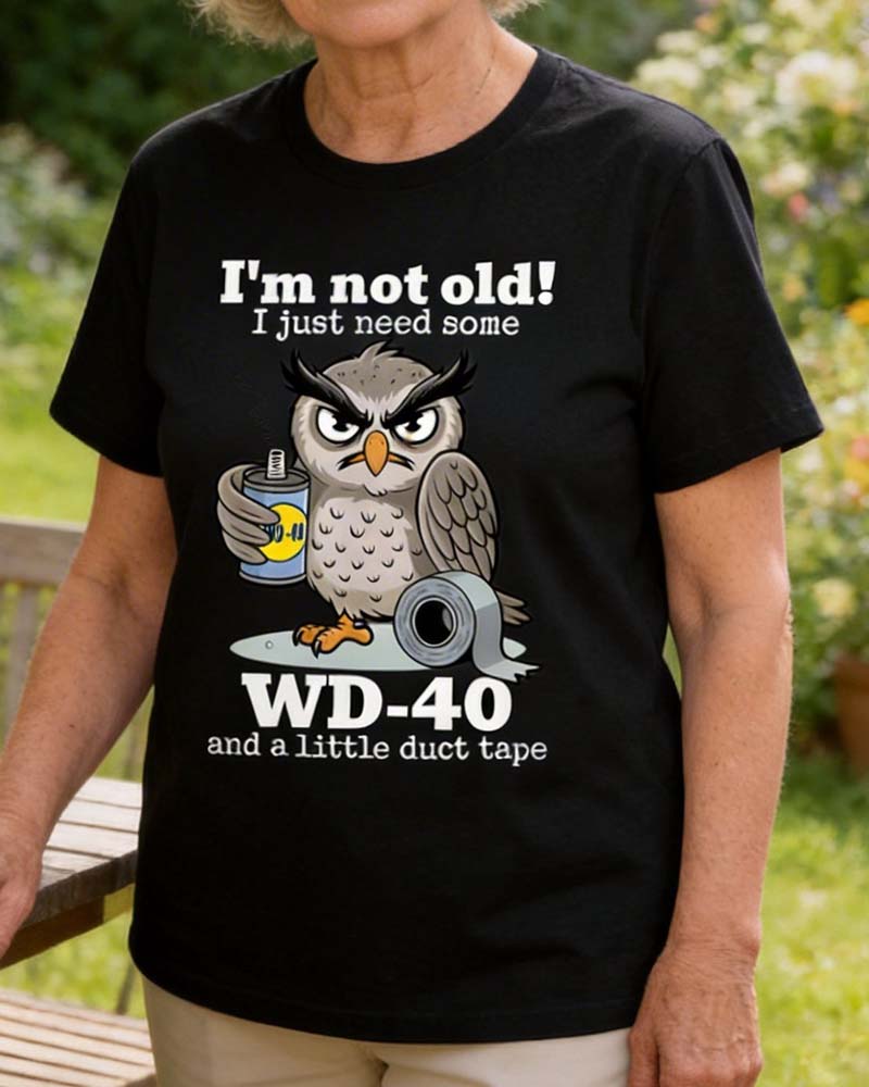 T-Shirt Eule Lustig Einfarbig Lässig