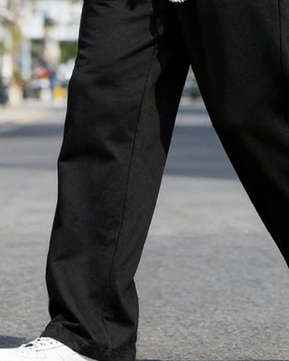 Herren Hose Lässig Kordelzug Gerades Bein