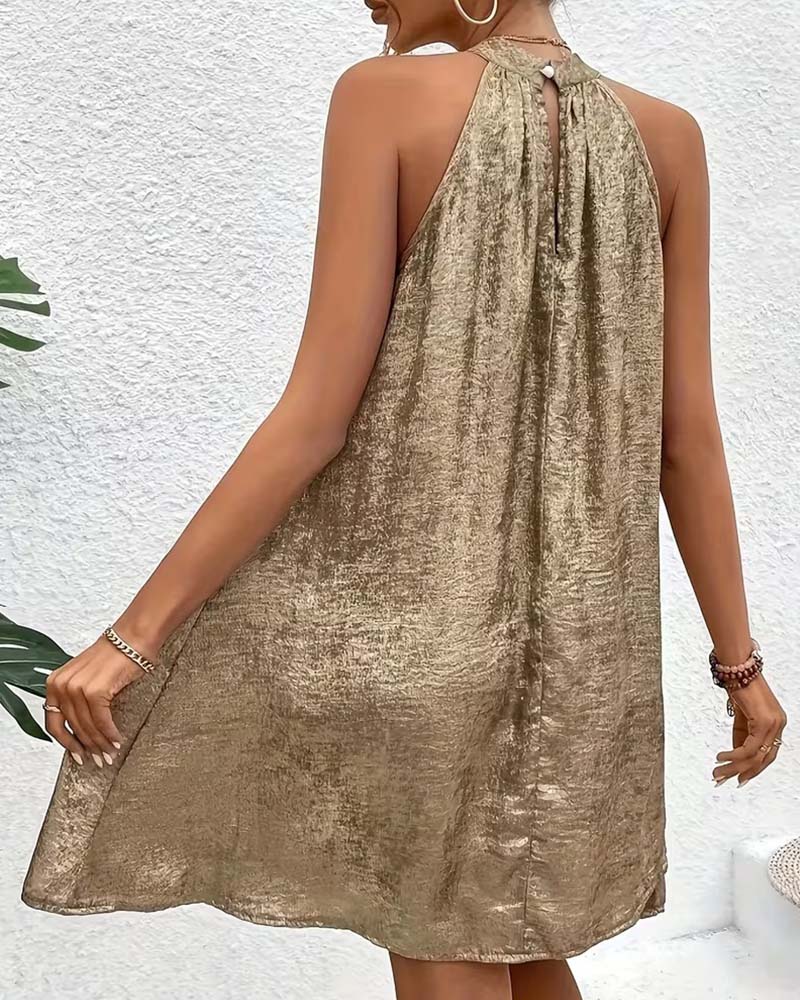 Kleid Leichter Luxus Ärmellos Off-Shoulder Halter