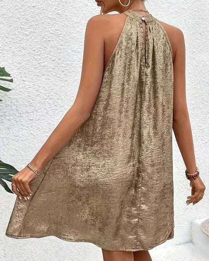Kleid Leichter Luxus Ärmellos Off-Shoulder Halter