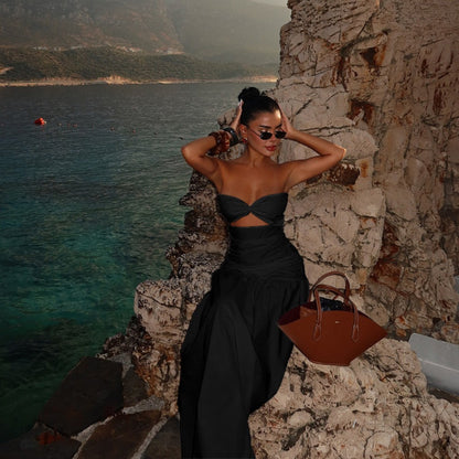 Strapless Maxi Dress with Cut Out for Women - Isabella