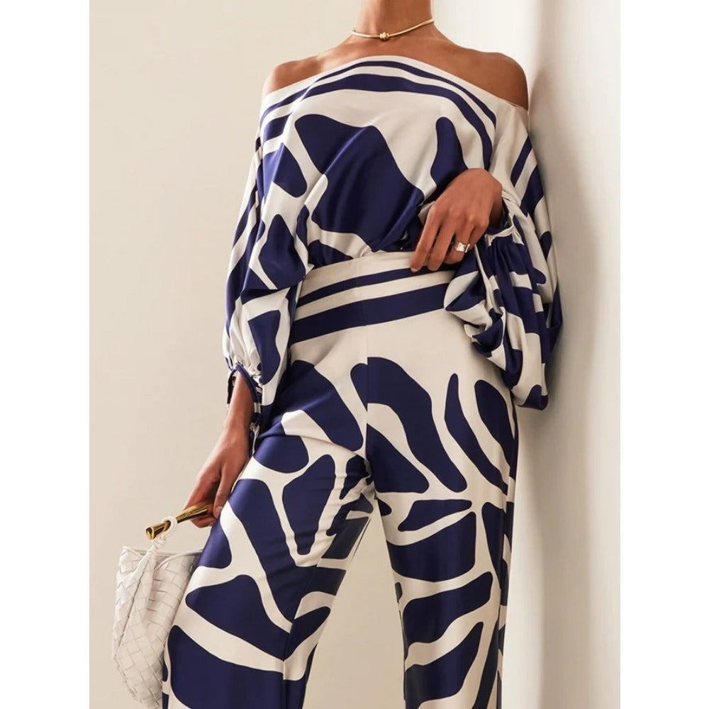 Multicolor Off-Shoulder Tie-Dye Jumpsuit with Wide Legs for Women - Rachele