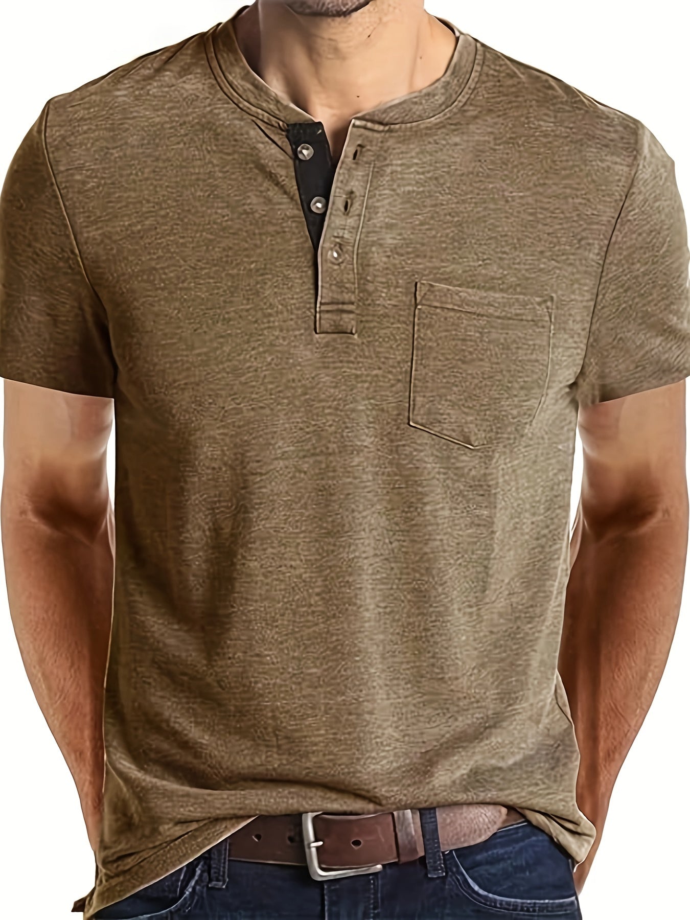 Blue Henley T-Shirt - Chris