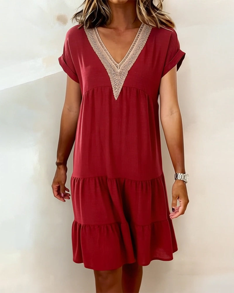 Kleid Spitze V-Ausschnitt Kuchen