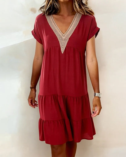 Kleid Spitze V-Ausschnitt Kuchen