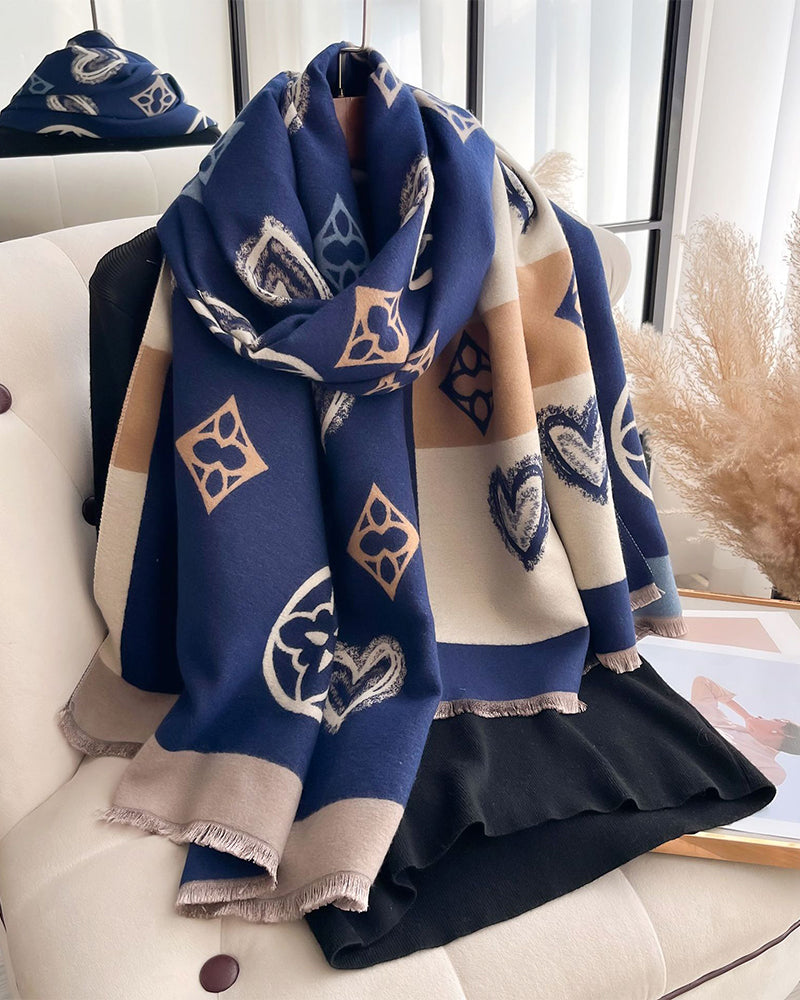 Schal Herz Geometrisch Mode Warm