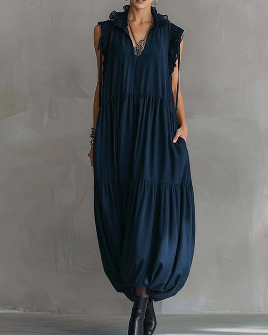 Kleid Ärmellos Spitze Laterne