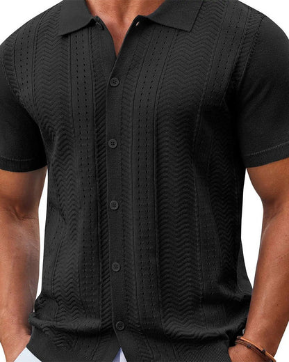 Shirts Durchbrochen Gestrick Knopf