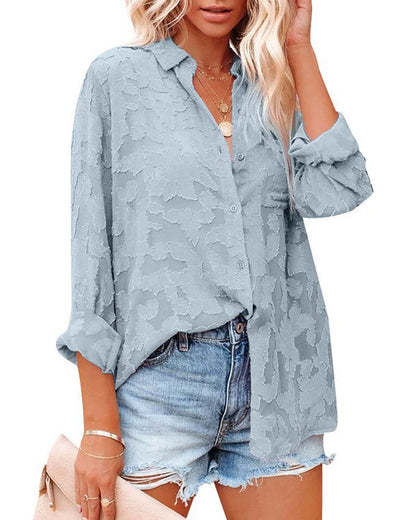 Bluse Chiffon Jacquard Sheer
