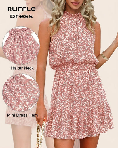 Kleid Blumen Halter Taille