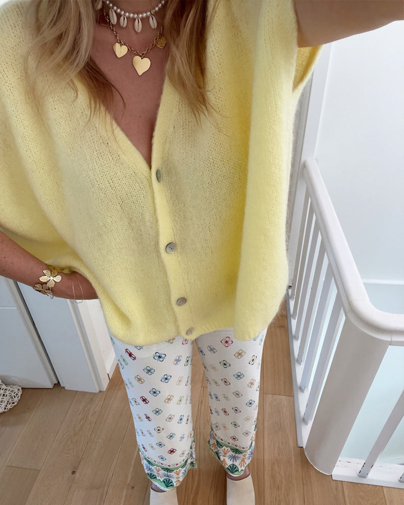 Cardigan Ärmellos V-Ausschnitt Knopfleiste Pullover