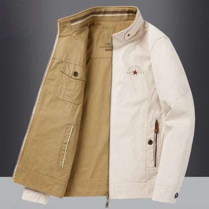 Reversible Lightweight Jacket with Zipper Pockets for Men - Azzurra