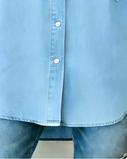 Hemd Damen Kapuze Kunst-Denim