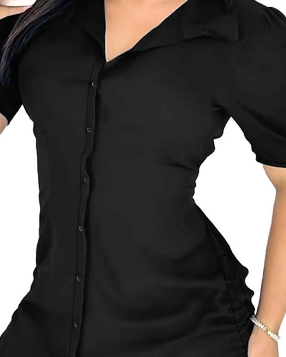 Kleid Taille Binden Hemd