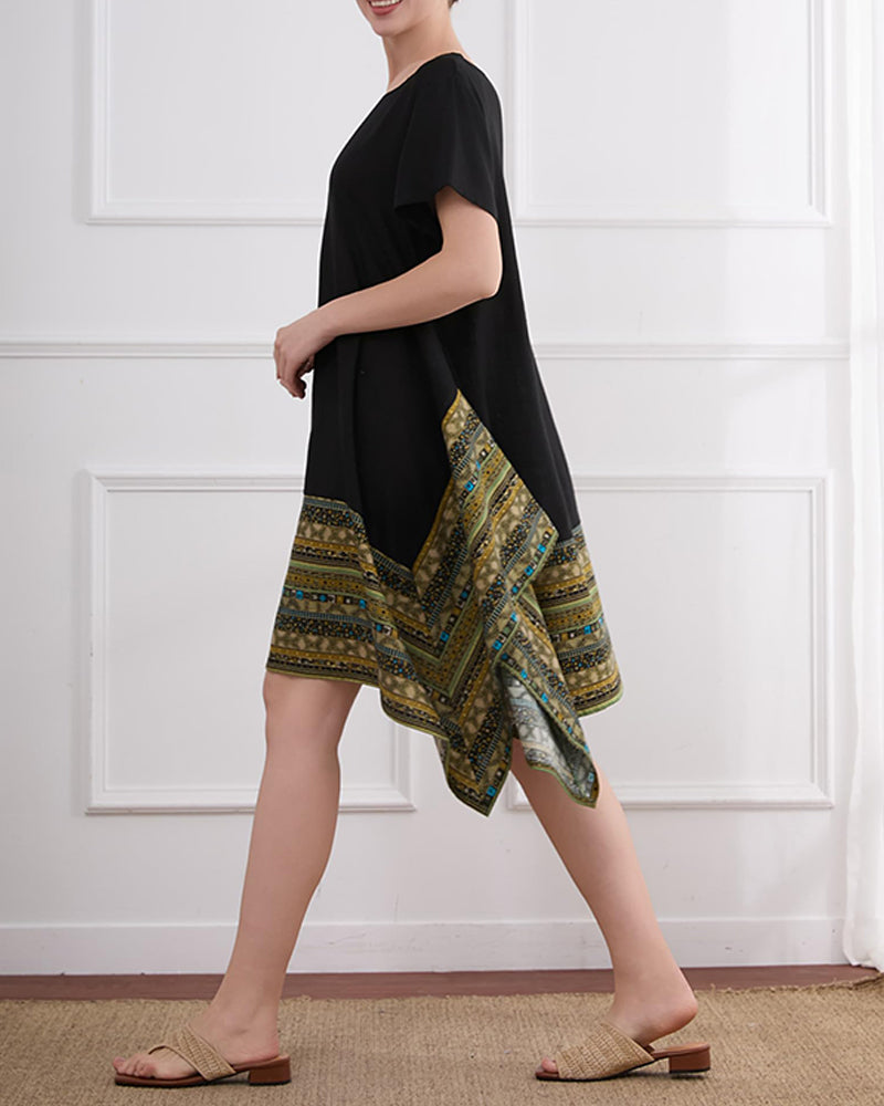 Kleid Bohemian Asymmetrischer Saum