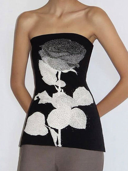 Mehrfarbiges Vintage Bandeau Top Boobie Hottie