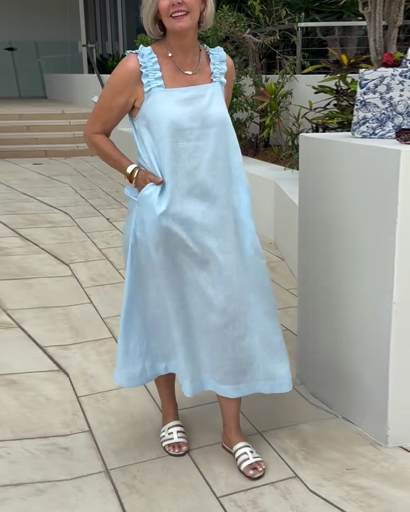Kleid Quadratischer Ausschnitt Ärmellos