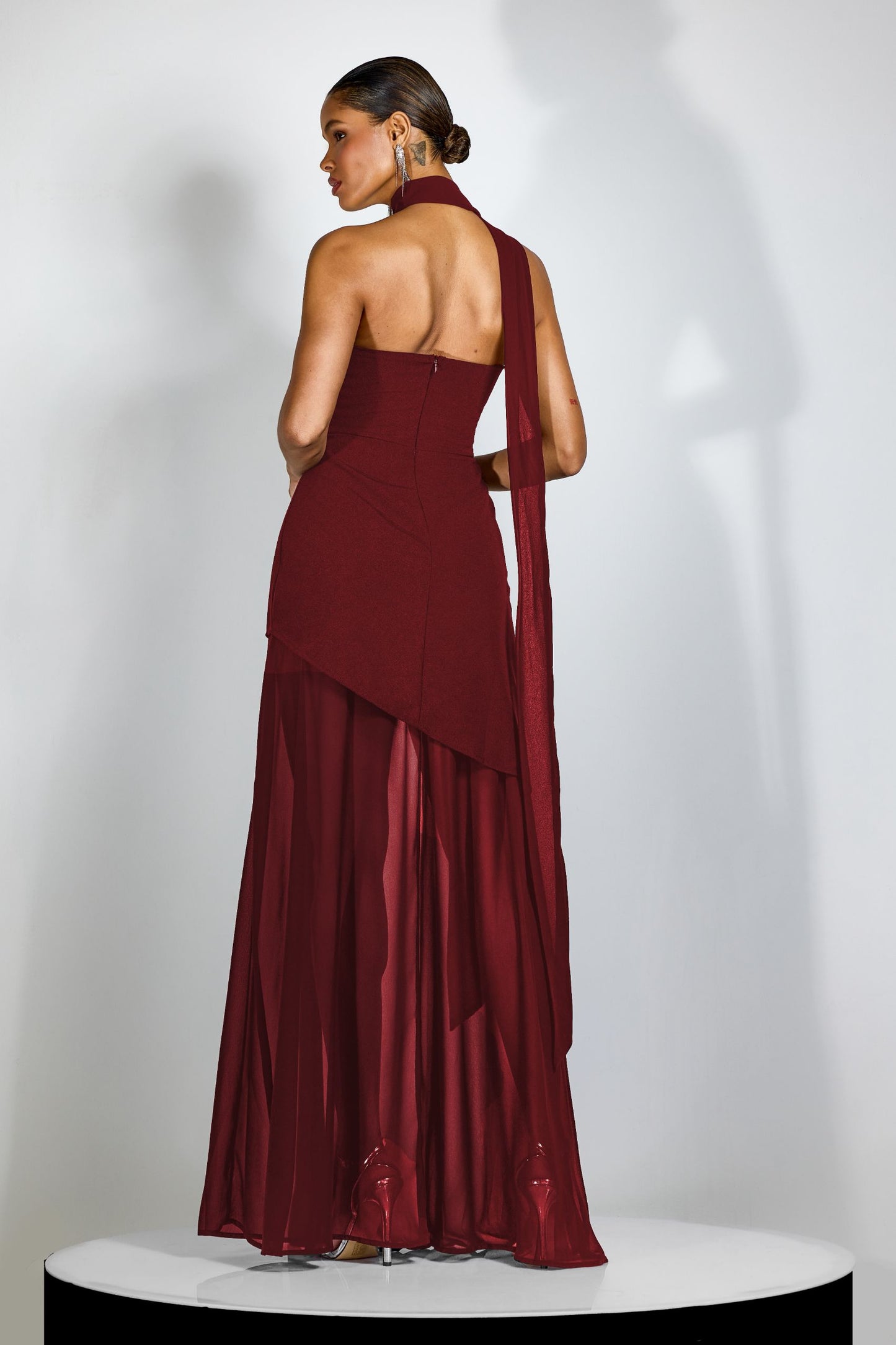 Maxi Dress with Side Slit and Halter Neck for Women - Orsola