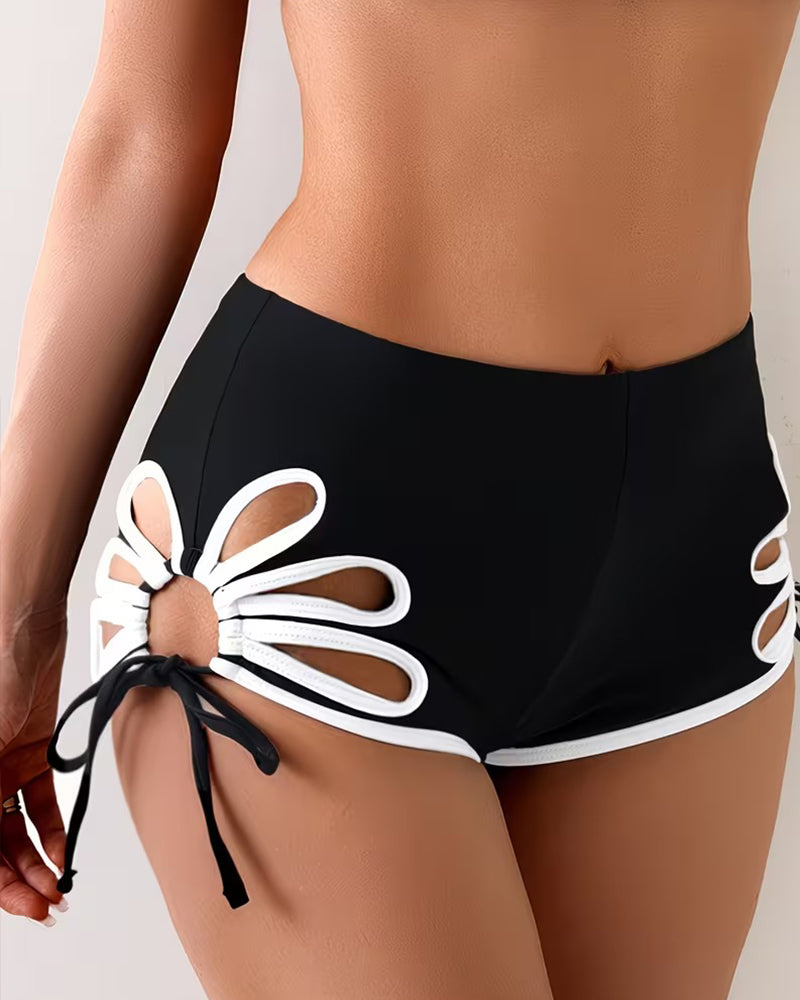 Bikini Sling Kontrastfarbe Hohl Sexy