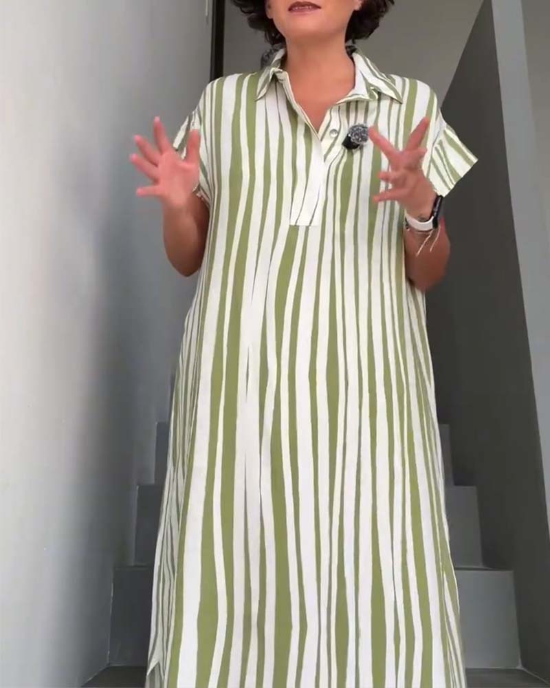 Kleid A Casual gestreift
