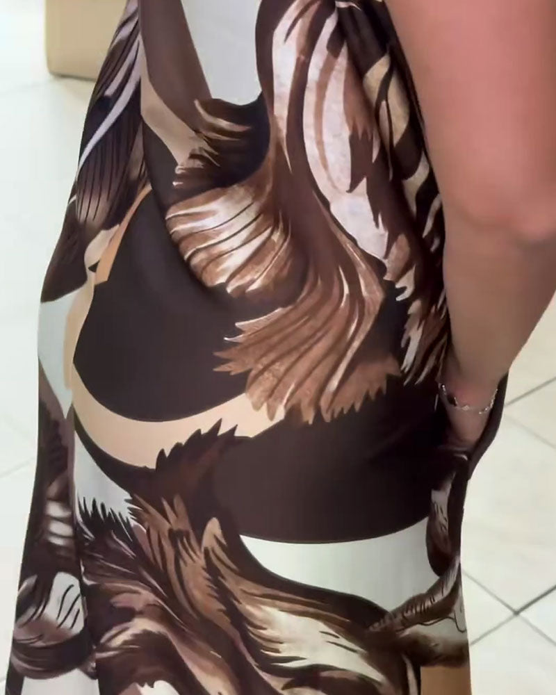 Kleid Ärmlos Vintage Druck