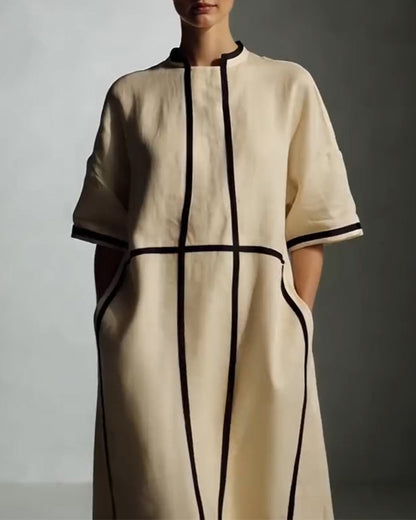 Kleid Farbblock Locker Urlaub