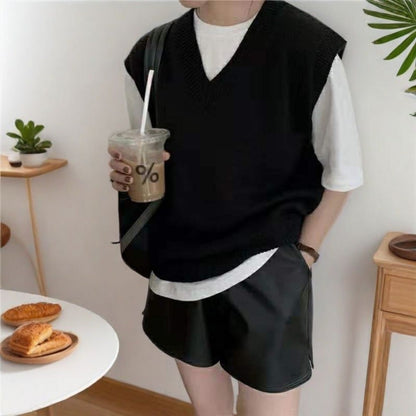 Knit V-Neck Sweater Vest for Women - Rachele