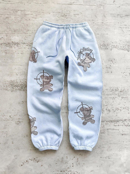 Mehrfarbige Y2K Bären Print Sweatpants