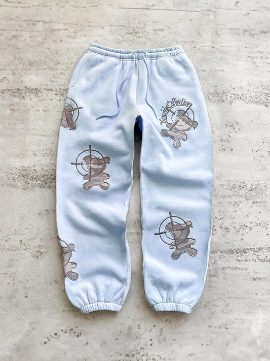 Mehrfarbige Y2K Bären Print Sweatpants