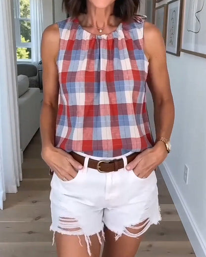Tanktop Karo ärmellos